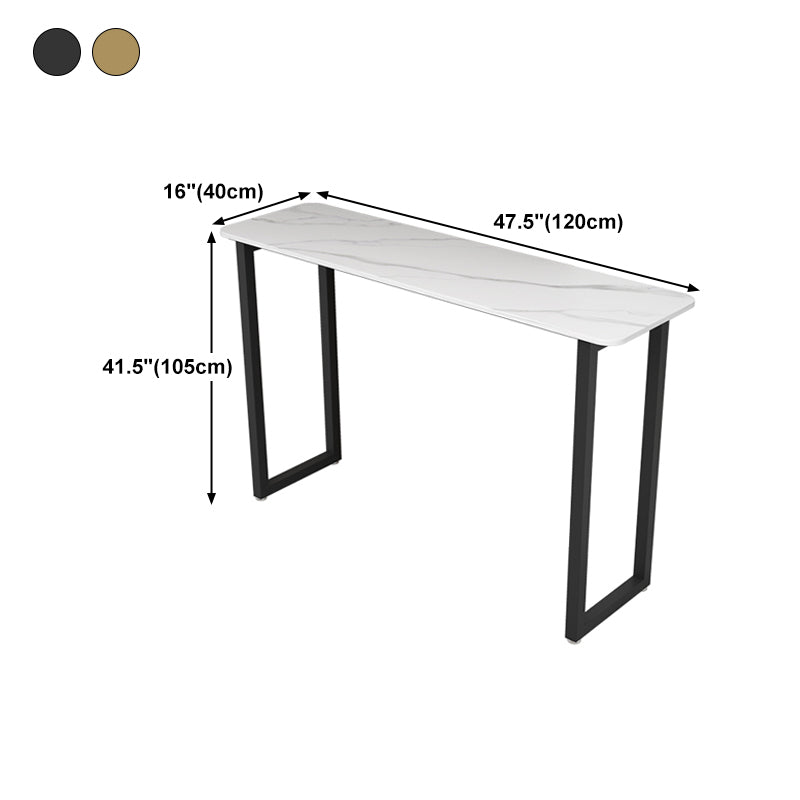 Modern Style Bar Table 42-inch Height Stone Top and Metal Pedestal Bistro Table Clearhalo 'Bar Furniture' 'Bar Tables' 'bar_tables' 'furn' 'furn_bar_tables' 'Furniture' 'furniture_bar_tables' 'Kitchen & Dining Furniture' 5017683