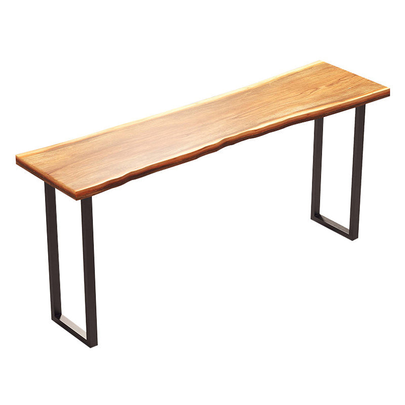 Pine Wood Bar Table Brown Industrial Bar Dining Table with Sled Base Without Chairs Clearhalo 'Bar Furniture' 'Bar Tables' 'bar_tables' 'furn' 'furn_bar_tables' 'Furniture' 'furniture_bar_tables' 'Kitchen & Dining Furniture' 5017696