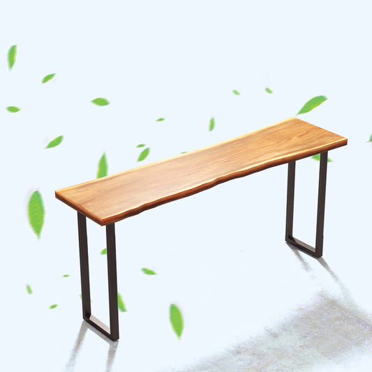 Pine Wood Bar Table Brown Industrial Bar Dining Table with Sled Base Clearhalo 'Bar Furniture' 'Bar Tables' 'bar_tables' 'furn' 'furn_bar_tables' 'Furniture' 'furniture_bar_tables' 'Kitchen & Dining Furniture' 5017699