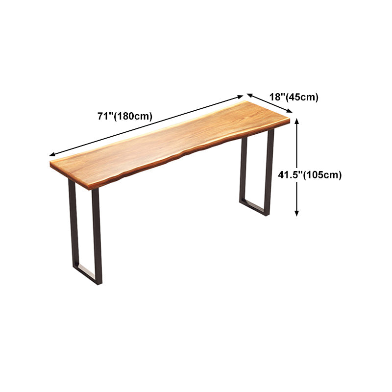 Pine Wood Bar Table Brown Industrial Bar Dining Table with Sled Base Clearhalo 'Bar Furniture' 'Bar Tables' 'bar_tables' 'furn' 'furn_bar_tables' 'Furniture' 'furniture_bar_tables' 'Kitchen & Dining Furniture' 5017704