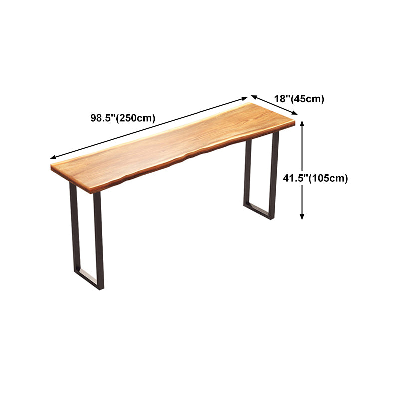 Pine Wood Bar Table Brown Industrial Bar Dining Table with Sled Base Clearhalo 'Bar Furniture' 'Bar Tables' 'bar_tables' 'furn' 'furn_bar_tables' 'Furniture' 'furniture_bar_tables' 'Kitchen & Dining Furniture' 5017707