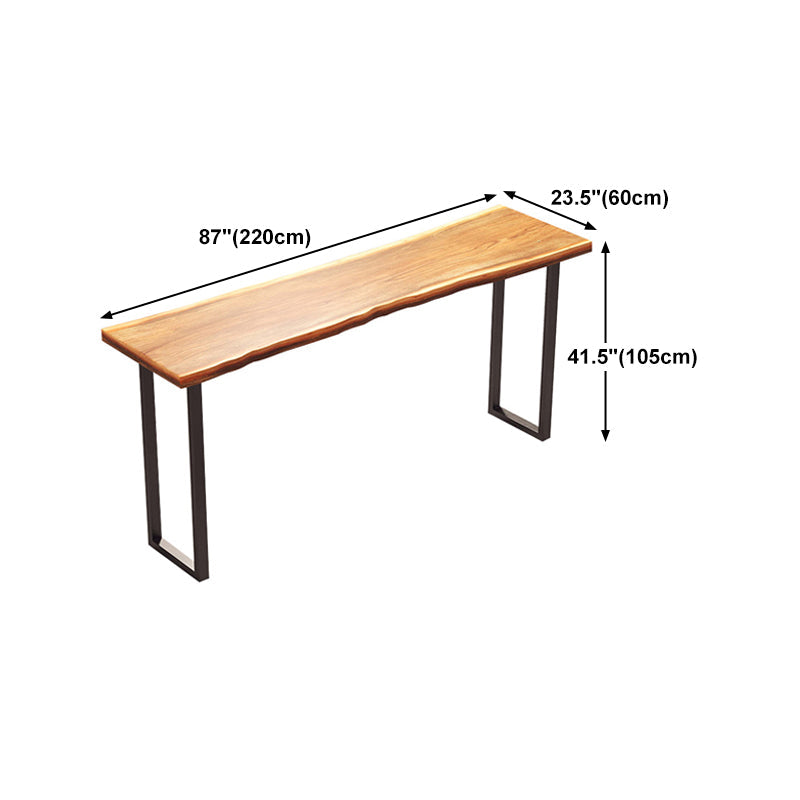 Pine Wood Bar Table Brown Industrial Bar Dining Table with Sled Base Clearhalo 'Bar Furniture' 'Bar Tables' 'bar_tables' 'furn' 'furn_bar_tables' 'Furniture' 'furniture_bar_tables' 'Kitchen & Dining Furniture' 5017716
