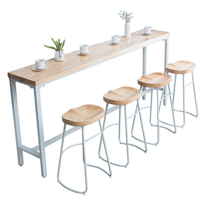Rectangle Bar Table Contemporary Wood Bar Table with Trestle Base Without Chairs Clearhalo 'Bar Furniture' 'Bar Tables' 'bar_tables' 'furn' 'furn_bar_tables' 'Furniture' 'furniture_bar_tables' 'Kitchen & Dining Furniture' 5017724