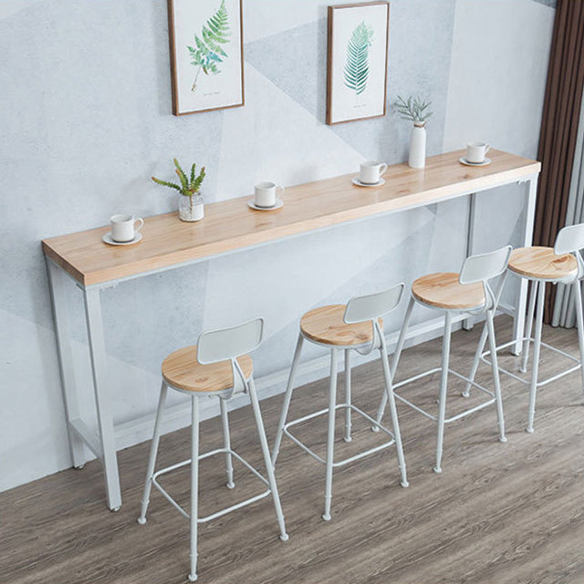 Rectangle Bar Table Contemporary Wood Bar Table with Trestle Base Clearhalo 'Bar Furniture' 'Bar Tables' 'bar_tables' 'furn' 'furn_bar_tables' 'Furniture' 'furniture_bar_tables' 'Kitchen & Dining Furniture' 5017730