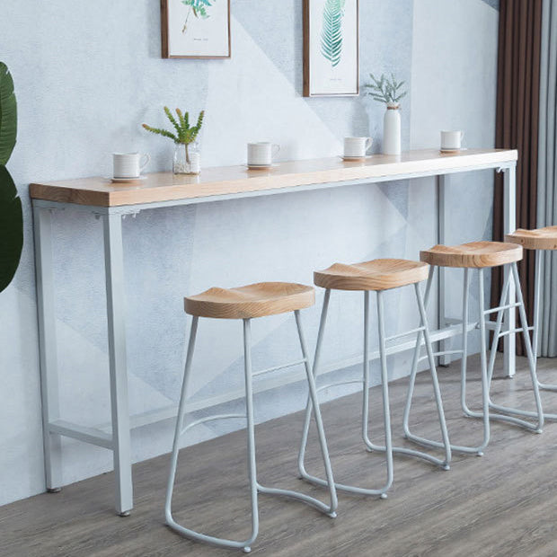 Rectangle Bar Table Contemporary Wood Bar Table with Trestle Base Clearhalo 'Bar Furniture' 'Bar Tables' 'bar_tables' 'furn' 'furn_bar_tables' 'Furniture' 'furniture_bar_tables' 'Kitchen & Dining Furniture' 5017731