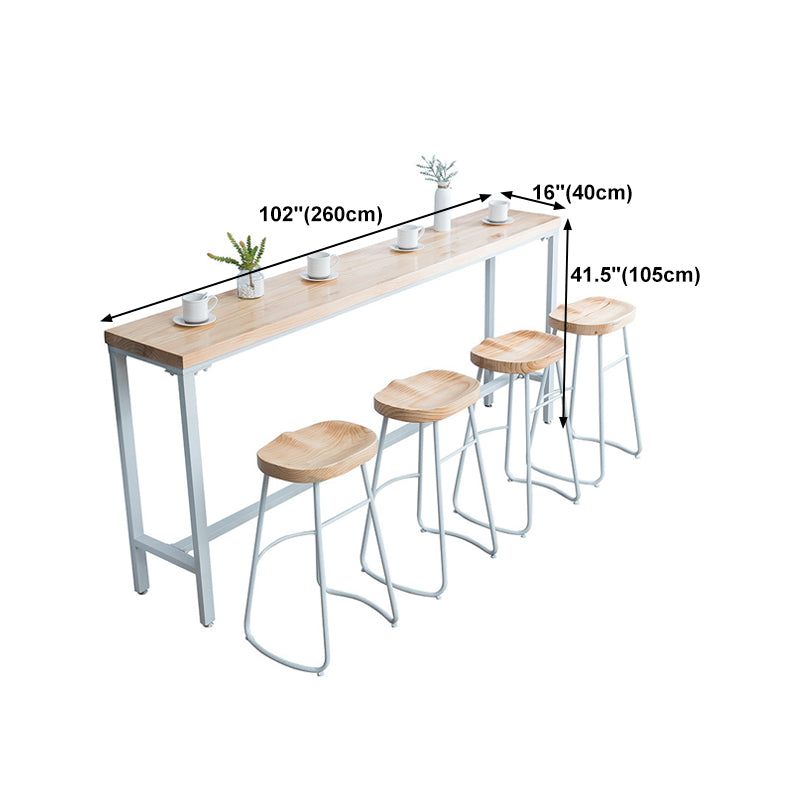 Rectangle Bar Table Contemporary Wood Bar Table with Trestle Base Clearhalo 'Bar Furniture' 'Bar Tables' 'bar_tables' 'furn' 'furn_bar_tables' 'Furniture' 'furniture_bar_tables' 'Kitchen & Dining Furniture' 5017739