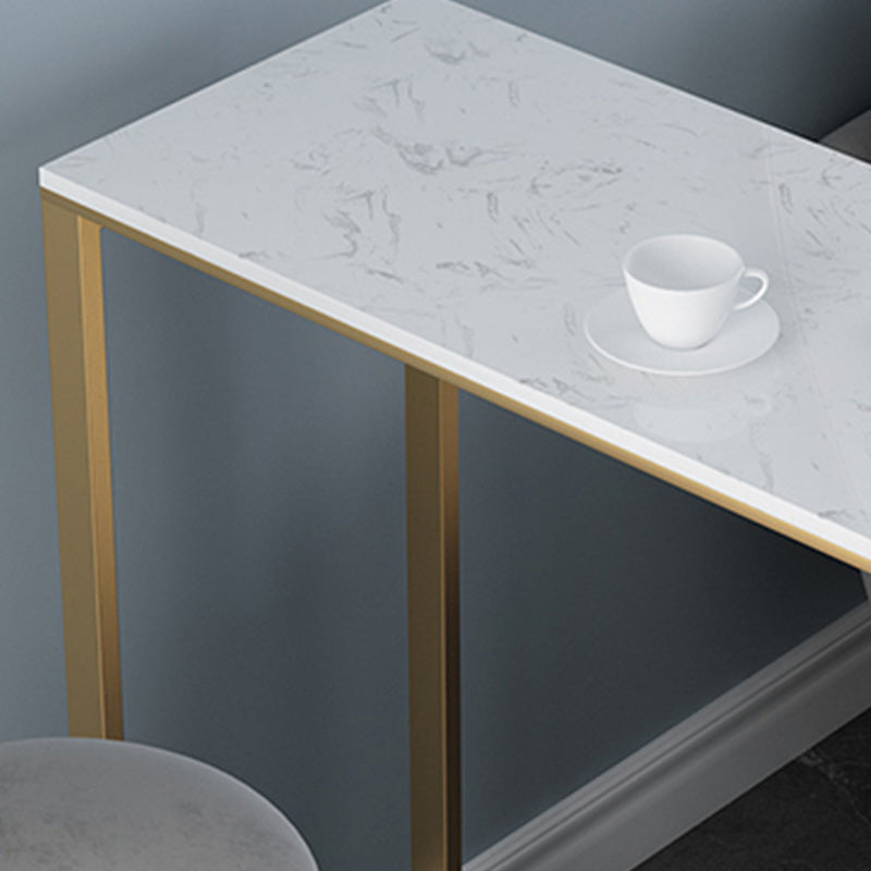 Artificial Marble Bar Table 42-inch Height Top Glam Style Bistro Table Clearhalo 'Bar Furniture' 'Bar Tables' 'bar_tables' 'furn' 'furn_bar_tables' 'Furniture' 'furniture_bar_tables' 'Kitchen & Dining Furniture' 5017746