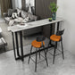 Modern Rectangle Hall/Pub Table Stone Bistro Bar Height Cocktail Table 70.9"L x 15.7"W x 41.3"H White Without Chairs Clearhalo 'Bar Furniture' 'Bar Tables' 'bar_tables' 'furn' 'furn_bar_tables' 'Furniture' 'furniture_bar_tables' 'Kitchen & Dining Furniture' 5017761