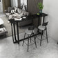Modern Rectangle Hall/Pub Table Stone Bistro Bar Height Cocktail Table 63"L x 15.7"W x 41.3"H Black Without Chairs Clearhalo 'Bar Furniture' 'Bar Tables' 'bar_tables' 'furn' 'furn_bar_tables' 'Furniture' 'furniture_bar_tables' 'Kitchen & Dining Furniture' 5017762