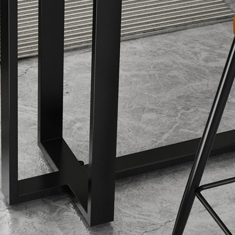 Modern Rectangle Hall/Pub Table Stone Bistro Bar Height Cocktail Table Clearhalo 'Bar Furniture' 'Bar Tables' 'bar_tables' 'furn' 'furn_bar_tables' 'Furniture' 'furniture_bar_tables' 'Kitchen & Dining Furniture' 5017767