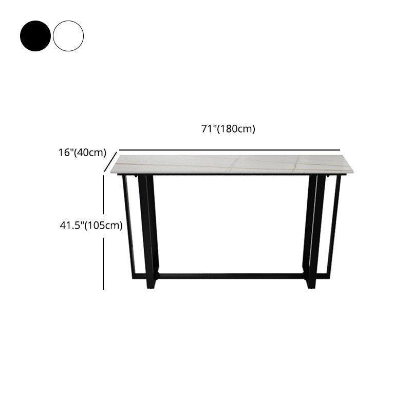 Modern Rectangle Hall/Pub Table Stone Bistro Bar Height Cocktail Table Clearhalo 'Bar Furniture' 'Bar Tables' 'bar_tables' 'furn' 'furn_bar_tables' 'Furniture' 'furniture_bar_tables' 'Kitchen & Dining Furniture' 5017773
