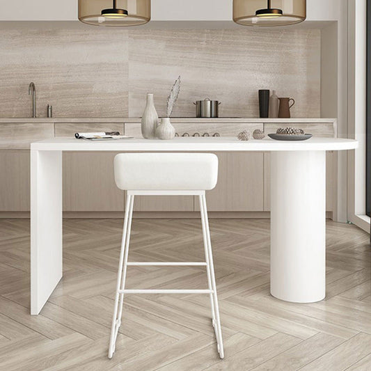 Contemporary Oval Wood Top Counter Table Solid Wood Pedestal Bar Table Clearhalo 'Bar Furniture' 'Bar Tables' 'bar_tables' 'furn' 'furn_bar_tables' 'Furniture' 'furniture_bar_tables' 'Kitchen & Dining Furniture' 5017780