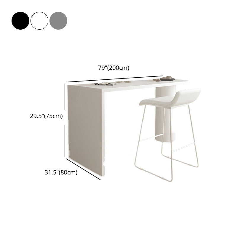 Contemporary Oval Wood Top Counter Table Solid Wood Pedestal Bar Table Clearhalo 'Bar Furniture' 'Bar Tables' 'bar_tables' 'furn' 'furn_bar_tables' 'Furniture' 'furniture_bar_tables' 'Kitchen & Dining Furniture' 5017789
