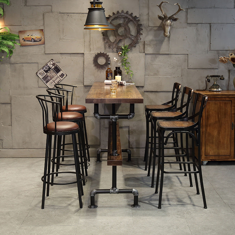 Rectangle Wood Top Bar Table 42-inch Height Industrial Style Bar Table Without Chairs Clearhalo 'Bar Furniture' 'Bar Tables' 'bar_tables' 'furn' 'furn_bar_tables' 'Furniture' 'furniture_bar_tables' 'Kitchen & Dining Furniture' 5017796