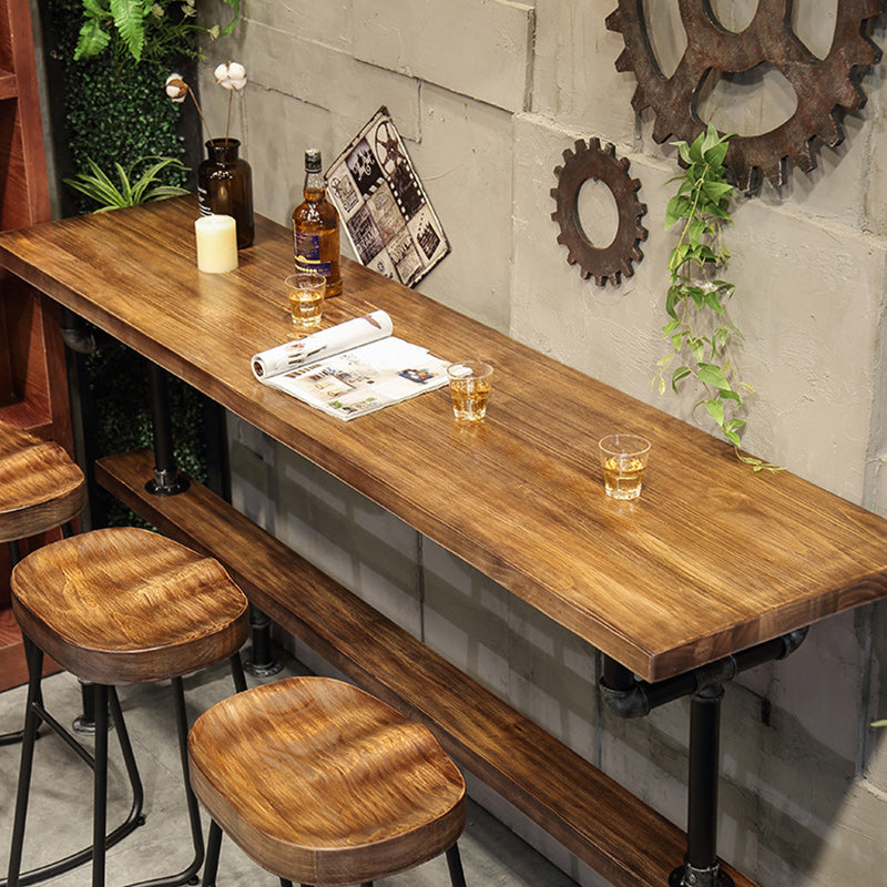 Rectangle Wood Top Bar Table 42-inch Height Industrial Style Bar Table Clearhalo 'Bar Furniture' 'Bar Tables' 'bar_tables' 'furn' 'furn_bar_tables' 'Furniture' 'furniture_bar_tables' 'Kitchen & Dining Furniture' 5017799