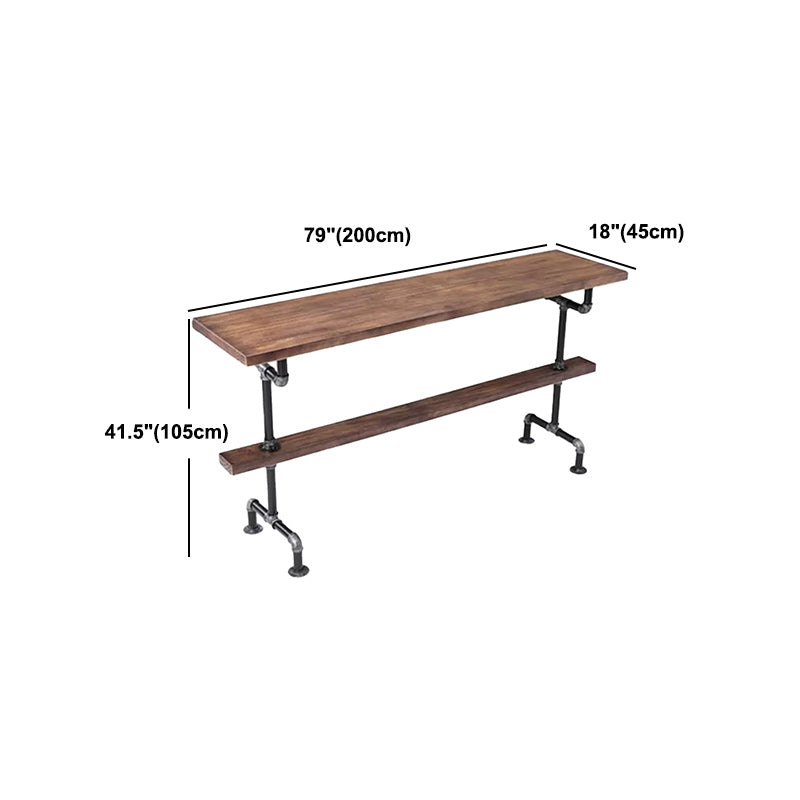 Rectangle Wood Top Bar Table 42-inch Height Industrial Style Bar Table Clearhalo 'Bar Furniture' 'Bar Tables' 'bar_tables' 'furn' 'furn_bar_tables' 'Furniture' 'furniture_bar_tables' 'Kitchen & Dining Furniture' 5017809