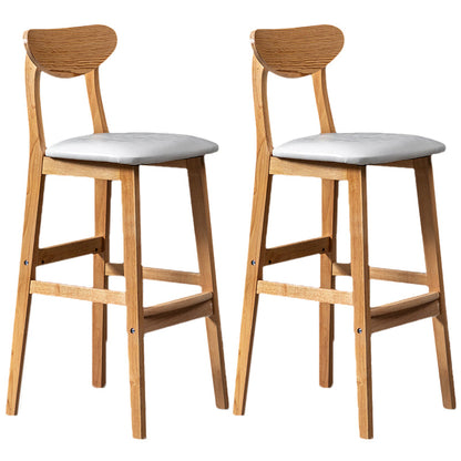 Rubberwood Coffee Shop Scandinavian Stool Matte Finish Upholstered Bar Stools White 2 Piece Set Clearhalo 'Bar Furniture' 'Bar Stools' 'bar_stools' 'furn' 'furn_bar_stools' 'Furniture' 'furniture_bar_stools' 'Kitchen & Dining Furniture' 5017815