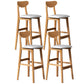 Rubberwood Coffee Shop Scandinavian Stool Matte Finish Upholstered Bar Stools White 4 Piece Set Clearhalo 'Bar Furniture' 'Bar Stools' 'bar_stools' 'furn' 'furn_bar_stools' 'Furniture' 'furniture_bar_stools' 'Kitchen & Dining Furniture' 5017818