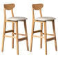 Rubberwood Coffee Shop Scandinavian Stool Matte Finish Upholstered Bar Stools Off-White 2 Piece Set Clearhalo 'Bar Furniture' 'Bar Stools' 'bar_stools' 'furn' 'furn_bar_stools' 'Furniture' 'furniture_bar_stools' 'Kitchen & Dining Furniture' 5017824