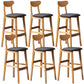 Rubberwood Coffee Shop Scandinavian Stool Matte Finish Upholstered Bar Stools Dark Gray 6 Piece Set Clearhalo 'Bar Furniture' 'Bar Stools' 'bar_stools' 'furn' 'furn_bar_stools' 'Furniture' 'furniture_bar_stools' 'Kitchen & Dining Furniture' 5017837