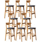 Rubberwood Coffee Shop Scandinavian Stool Matte Finish Upholstered Bar Stools Dark Gray 8 Piece Set Clearhalo 'Bar Furniture' 'Bar Stools' 'bar_stools' 'furn' 'furn_bar_stools' 'Furniture' 'furniture_bar_stools' 'Kitchen & Dining Furniture' 5017838