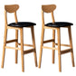 Rubberwood Coffee Shop Scandinavian Stool Matte Finish Upholstered Bar Stools Black 2 Piece Set Clearhalo 'Bar Furniture' 'Bar Stools' 'bar_stools' 'furn' 'furn_bar_stools' 'Furniture' 'furniture_bar_stools' 'Kitchen & Dining Furniture' 5017843