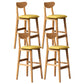 Rubberwood Coffee Shop Scandinavian Stool Matte Finish Upholstered Bar Stools Yellow 4 Piece Set Clearhalo 'Bar Furniture' 'Bar Stools' 'bar_stools' 'furn' 'furn_bar_stools' 'Furniture' 'furniture_bar_stools' 'Kitchen & Dining Furniture' 5017848