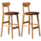 Rubberwood Coffee Shop Scandinavian Stool Matte Finish Upholstered Bar Stools Coffee 2 Piece Set Clearhalo 'Bar Furniture' 'Bar Stools' 'bar_stools' 'furn' 'furn_bar_stools' 'Furniture' 'furniture_bar_stools' 'Kitchen & Dining Furniture' 5017855