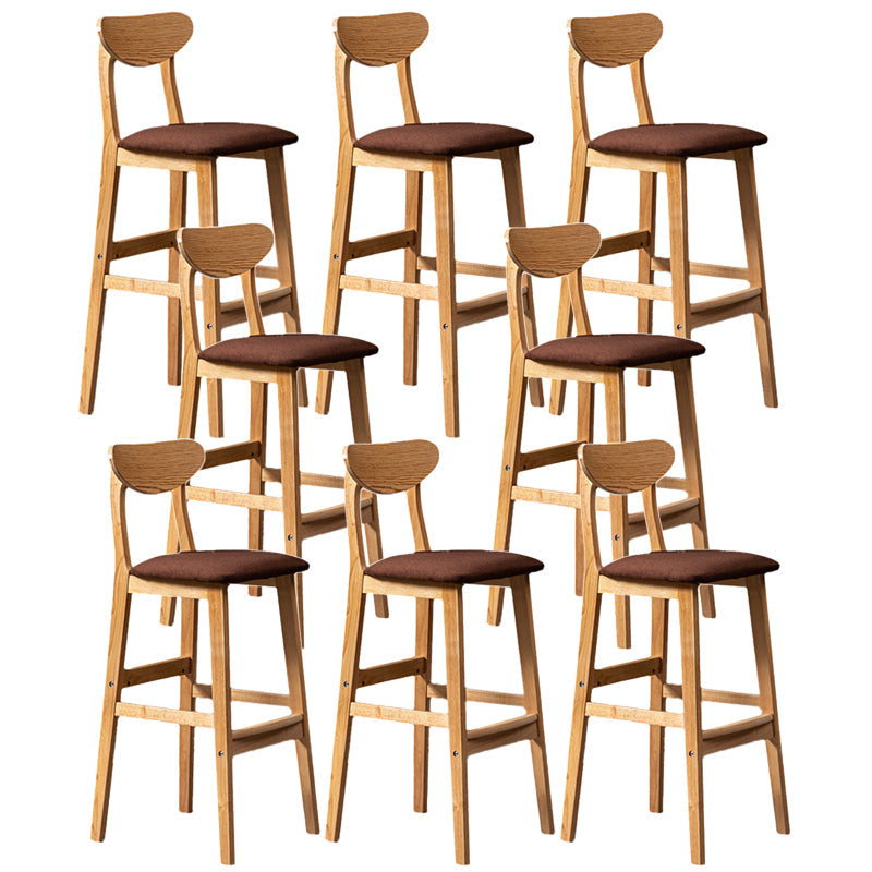 Rubberwood Coffee Shop Scandinavian Stool Matte Finish Upholstered Bar Stools Coffee 8 Piece Set Clearhalo 'Bar Furniture' 'Bar Stools' 'bar_stools' 'furn' 'furn_bar_stools' 'Furniture' 'furniture_bar_stools' 'Kitchen & Dining Furniture' 5017858