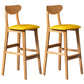 Rubberwood Coffee Shop Scandinavian Stool Matte Finish Upholstered Bar Stools Golden 2 Piece Set Clearhalo 'Bar Furniture' 'Bar Stools' 'bar_stools' 'furn' 'furn_bar_stools' 'Furniture' 'furniture_bar_stools' 'Kitchen & Dining Furniture' 5017859
