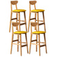 Rubberwood Coffee Shop Scandinavian Stool Matte Finish Upholstered Bar Stools Golden 4 Piece Set Clearhalo 'Bar Furniture' 'Bar Stools' 'bar_stools' 'furn' 'furn_bar_stools' 'Furniture' 'furniture_bar_stools' 'Kitchen & Dining Furniture' 5017860