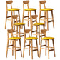 Rubberwood Coffee Shop Scandinavian Stool Matte Finish Upholstered Bar Stools Golden 8 Piece Set Clearhalo 'Bar Furniture' 'Bar Stools' 'bar_stools' 'furn' 'furn_bar_stools' 'Furniture' 'furniture_bar_stools' 'Kitchen & Dining Furniture' 5017862