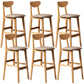 Rubberwood Coffee Shop Scandinavian Stool Matte Finish Upholstered Bar Stools Beige 6 Piece Set Clearhalo 'Bar Furniture' 'Bar Stools' 'bar_stools' 'furn' 'furn_bar_stools' 'Furniture' 'furniture_bar_stools' 'Kitchen & Dining Furniture' 5017873
