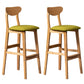 Rubberwood Coffee Shop Scandinavian Stool Matte Finish Upholstered Bar Stools Green 2 Piece Set Clearhalo 'Bar Furniture' 'Bar Stools' 'bar_stools' 'furn' 'furn_bar_stools' 'Furniture' 'furniture_bar_stools' 'Kitchen & Dining Furniture' 5017879