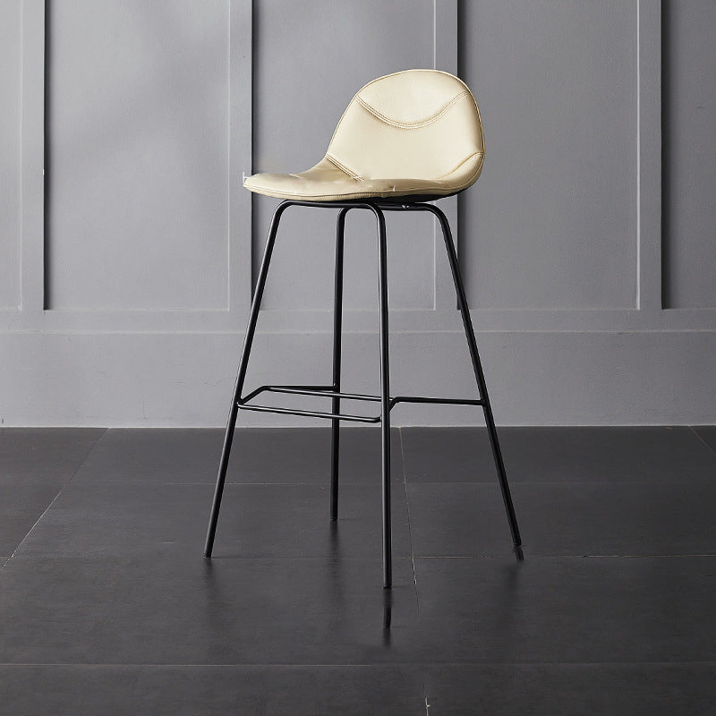 Living Room Matte Finish Leather Stool Scandinavian Footrest Barstool Clearhalo 'Bar Furniture' 'Bar Stools' 'bar_stools' 'furn' 'furn_bar_stools' 'Furniture' 'furniture_bar_stools' 'Kitchen & Dining Furniture' 5018000