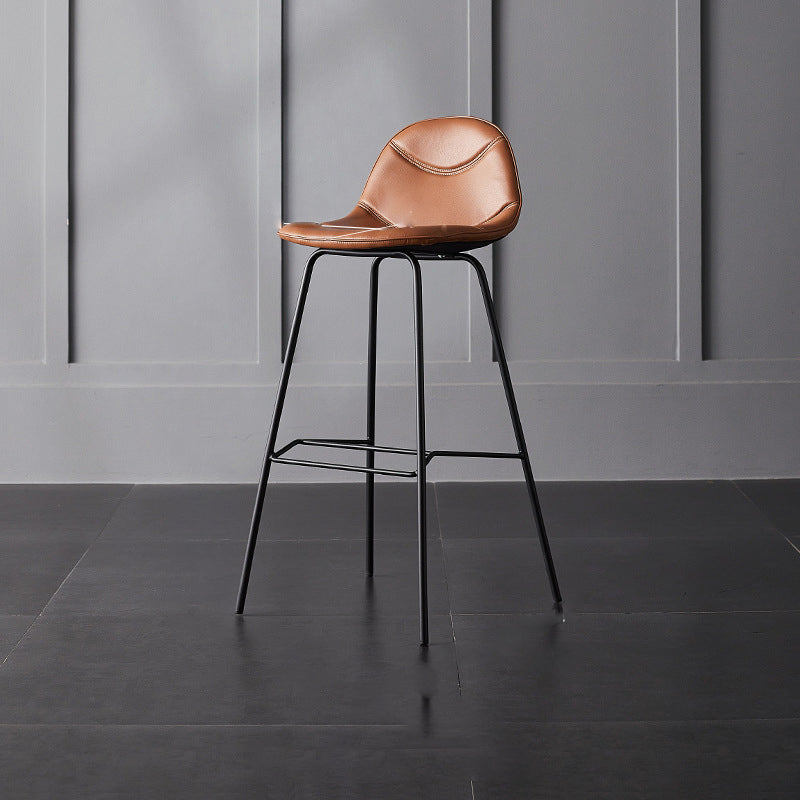 Living Room Matte Finish Leather Stool Scandinavian Footrest Barstool Clearhalo 'Bar Furniture' 'Bar Stools' 'bar_stools' 'furn' 'furn_bar_stools' 'Furniture' 'furniture_bar_stools' 'Kitchen & Dining Furniture' 5018002