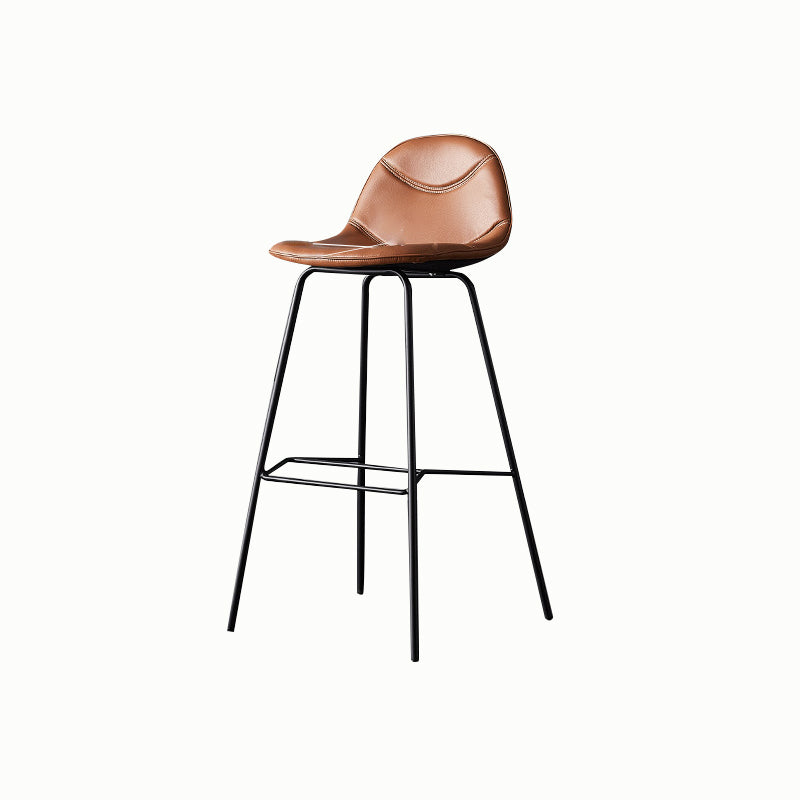 Living Room Matte Finish Leather Stool Scandinavian Footrest Barstool Clearhalo 'Bar Furniture' 'Bar Stools' 'bar_stools' 'furn' 'furn_bar_stools' 'Furniture' 'furniture_bar_stools' 'Kitchen & Dining Furniture' 5018004