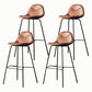 Living Room Matte Finish Leather Stool Scandinavian Footrest Barstool Brown 4 Piece Set Clearhalo 'Bar Furniture' 'Bar Stools' 'bar_stools' 'furn' 'furn_bar_stools' 'Furniture' 'furniture_bar_stools' 'Kitchen & Dining Furniture' 5018005