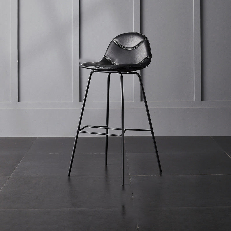 Living Room Matte Finish Leather Stool Scandinavian Footrest Barstool Clearhalo 'Bar Furniture' 'Bar Stools' 'bar_stools' 'furn' 'furn_bar_stools' 'Furniture' 'furniture_bar_stools' 'Kitchen & Dining Furniture' 5018011