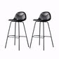 Living Room Matte Finish Leather Stool Scandinavian Footrest Barstool Black 2 Piece Set Clearhalo 'Bar Furniture' 'Bar Stools' 'bar_stools' 'furn' 'furn_bar_stools' 'Furniture' 'furniture_bar_stools' 'Kitchen & Dining Furniture' 5018012