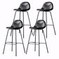 Living Room Matte Finish Leather Stool Scandinavian Footrest Barstool Black 4 Piece Set Clearhalo 'Bar Furniture' 'Bar Stools' 'bar_stools' 'furn' 'furn_bar_stools' 'Furniture' 'furniture_bar_stools' 'Kitchen & Dining Furniture' 5018013