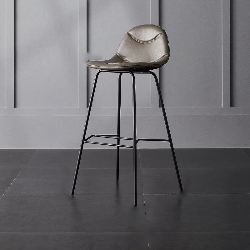 Living Room Matte Finish Leather Stool Scandinavian Footrest Barstool Clearhalo 'Bar Furniture' 'Bar Stools' 'bar_stools' 'furn' 'furn_bar_stools' 'Furniture' 'furniture_bar_stools' 'Kitchen & Dining Furniture' 5018014