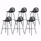 Living Room Matte Finish Leather Stool Scandinavian Footrest Barstool Black 6 Piece Set Clearhalo 'Bar Furniture' 'Bar Stools' 'bar_stools' 'furn' 'furn_bar_stools' 'Furniture' 'furniture_bar_stools' 'Kitchen & Dining Furniture' 5018015