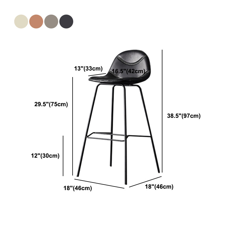 Living Room Matte Finish Leather Stool Scandinavian Footrest Barstool Clearhalo 'Bar Furniture' 'Bar Stools' 'bar_stools' 'furn' 'furn_bar_stools' 'Furniture' 'furniture_bar_stools' 'Kitchen & Dining Furniture' 5018022