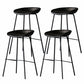 Industrial Matte Finish Leather Barstool Living Room Low Back Stool Matte Black 4 Piece Set Clearhalo 'Bar Furniture' 'Bar Stools' 'bar_stools' 'furn' 'furn_bar_stools' 'Furniture' 'furniture_bar_stools' 'Kitchen & Dining Furniture' 5018026