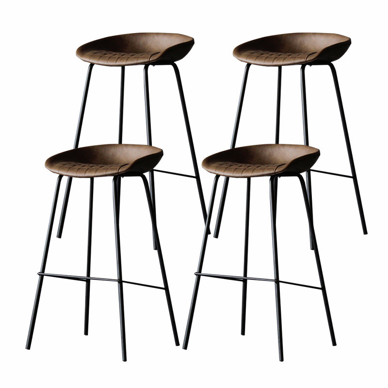 Industrial Matte Finish Leather Barstool Living Room Low Back Stool Coffee 4 Piece Set Bar Stool(30"H) Clearhalo 'Bar Furniture' 'Bar Stools' 'bar_stools' 'furn' 'furn_bar_stools' 'Furniture' 'furniture_bar_stools' 'Kitchen & Dining Furniture' 5018033