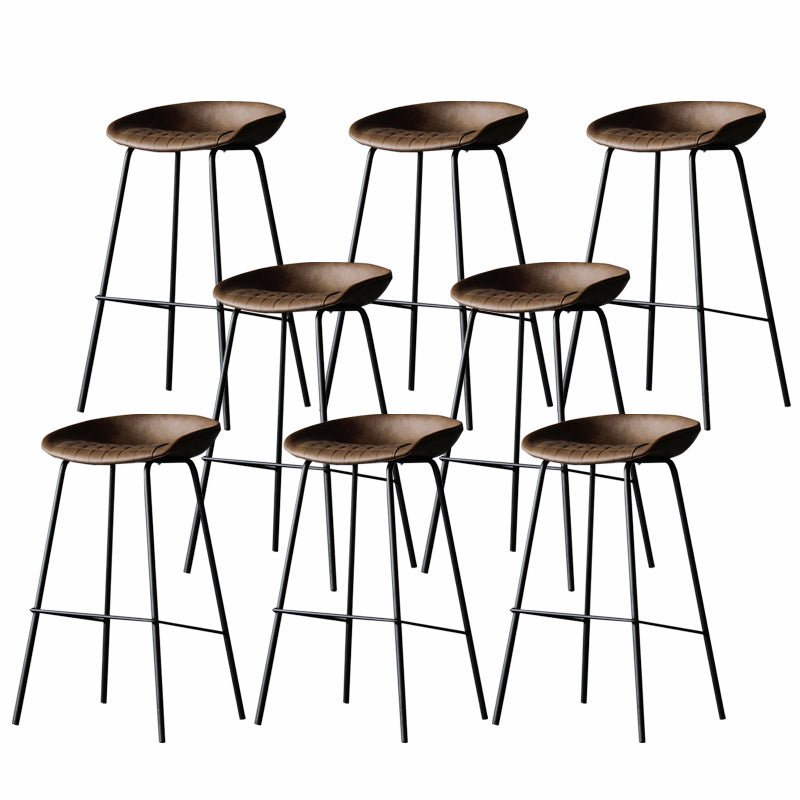 Industrial Matte Finish Leather Barstool Living Room Low Back Stool Coffee 8 Piece Set Bar Stool(30"H) Clearhalo 'Bar Furniture' 'Bar Stools' 'bar_stools' 'furn' 'furn_bar_stools' 'Furniture' 'furniture_bar_stools' 'Kitchen & Dining Furniture' 5018038
