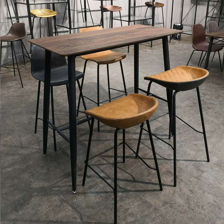 Industrial Matte Finish Leather Barstool Living Room Low Back Stool Clearhalo 'Bar Furniture' 'Bar Stools' 'bar_stools' 'furn' 'furn_bar_stools' 'Furniture' 'furniture_bar_stools' 'Kitchen & Dining Furniture' 5018045