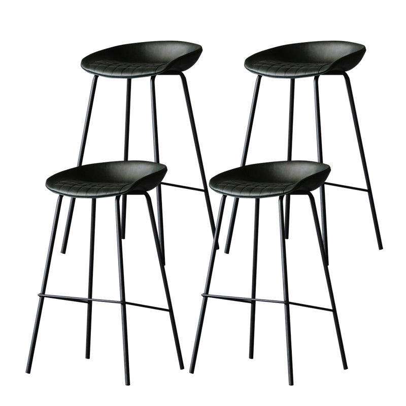 Industrial Matte Finish Leather Barstool Living Room Low Back Stool Green 4 Piece Set Clearhalo 'Bar Furniture' 'Bar Stools' 'bar_stools' 'furn' 'furn_bar_stools' 'Furniture' 'furniture_bar_stools' 'Kitchen & Dining Furniture' 5018071