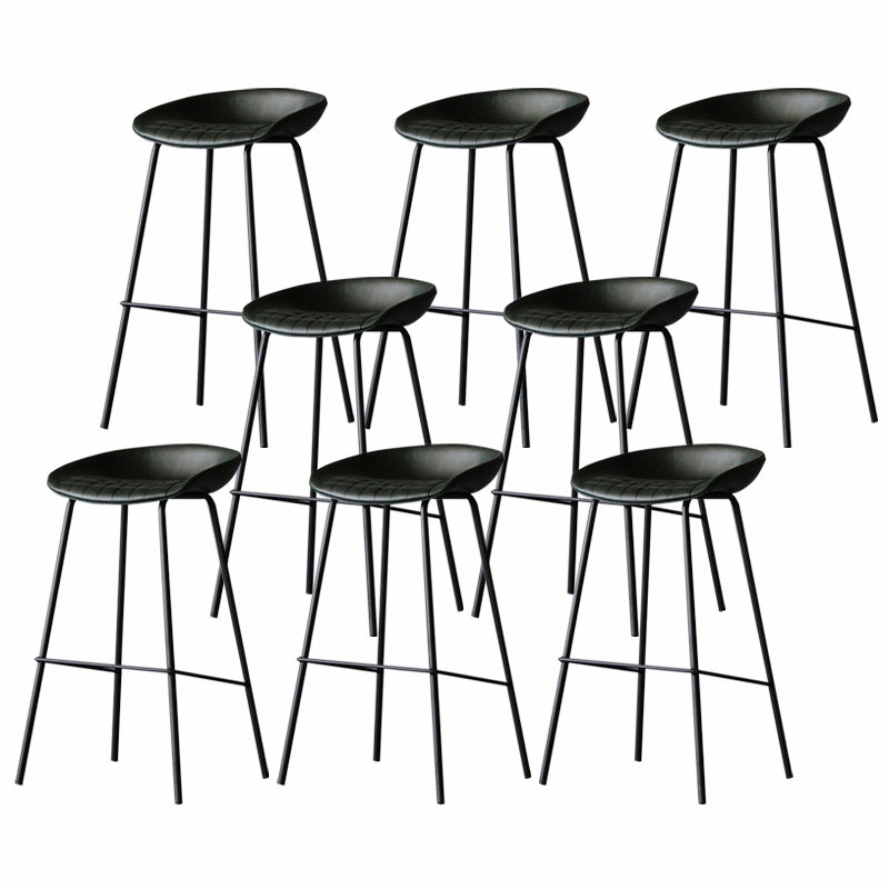 Industrial Matte Finish Leather Barstool Living Room Low Back Stool Green 8 Piece Set Clearhalo 'Bar Furniture' 'Bar Stools' 'bar_stools' 'furn' 'furn_bar_stools' 'Furniture' 'furniture_bar_stools' 'Kitchen & Dining Furniture' 5018073